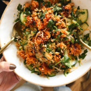 A picture of Crispy Rice Salad with Cucumbers and Herbs