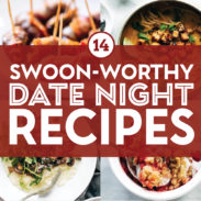 Date night recipes in a collage.