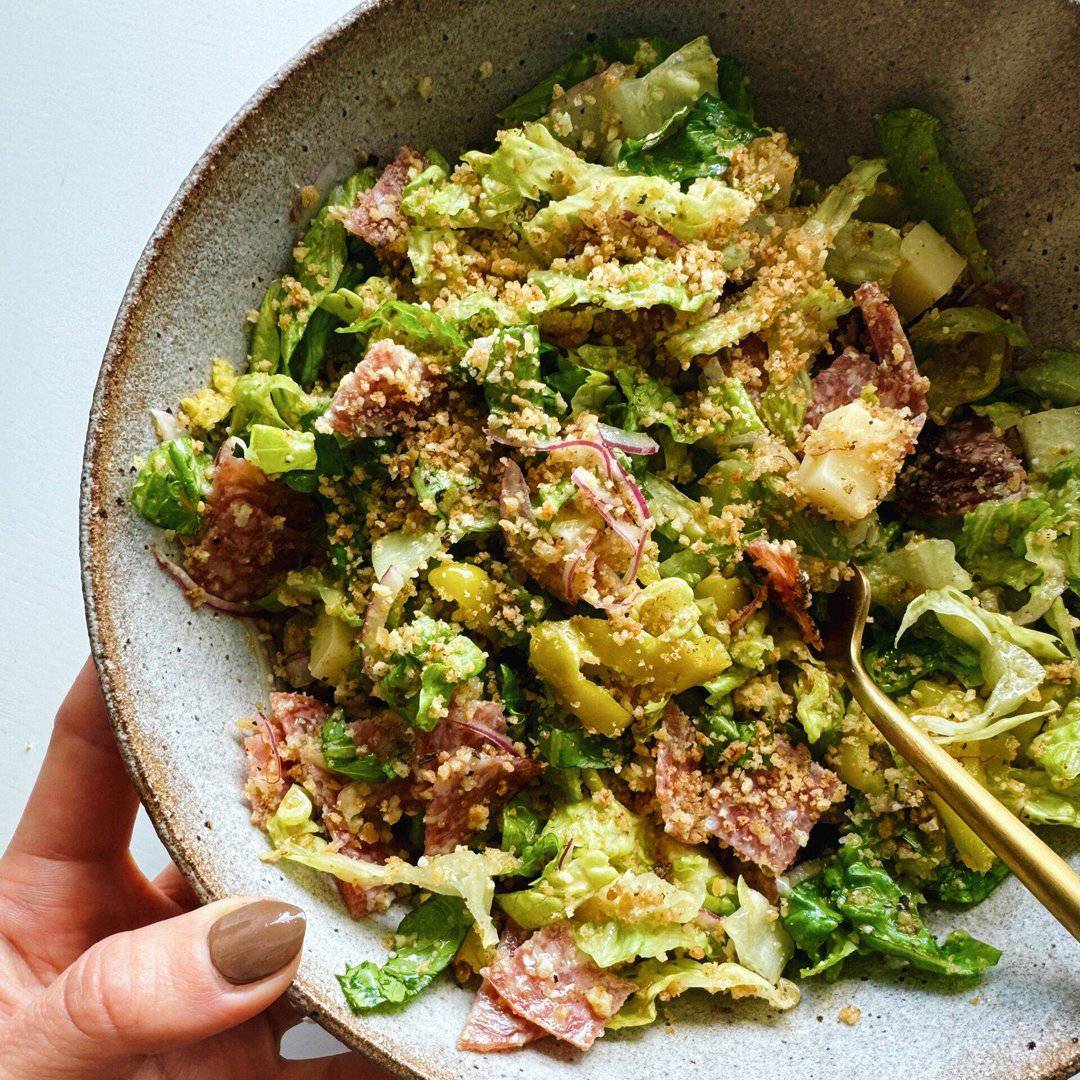 Italian salad in a bowl.