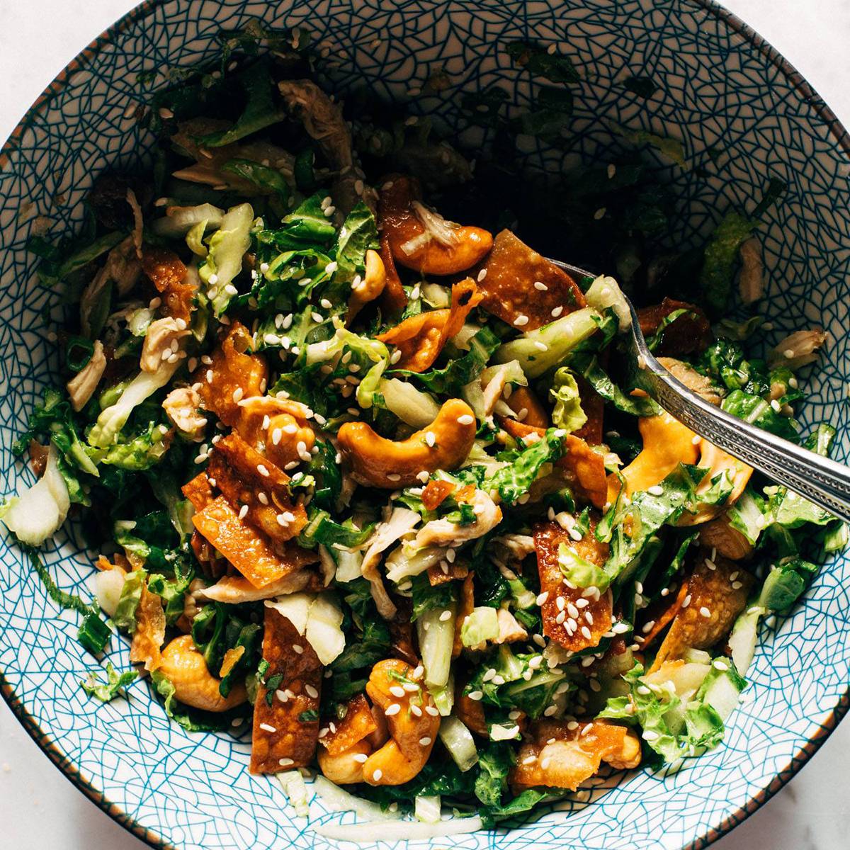 Napa chicken salad in a bowl square