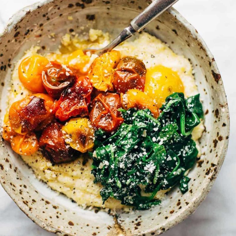 A picture of Roasted Tomatoes with Goat Cheese Polenta