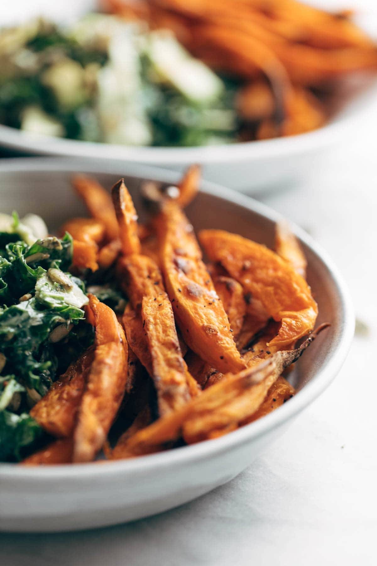 Sweet potato fries in bowl.