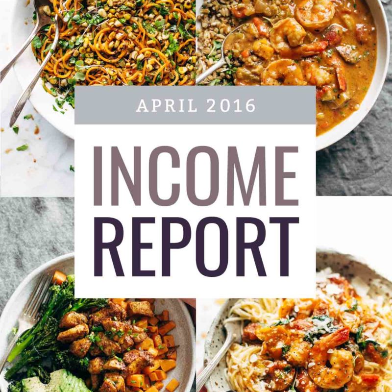 Traffic and Income Report April 2016 | pinchofyum.com