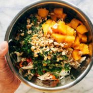 Thai chicken salad in a bowl.